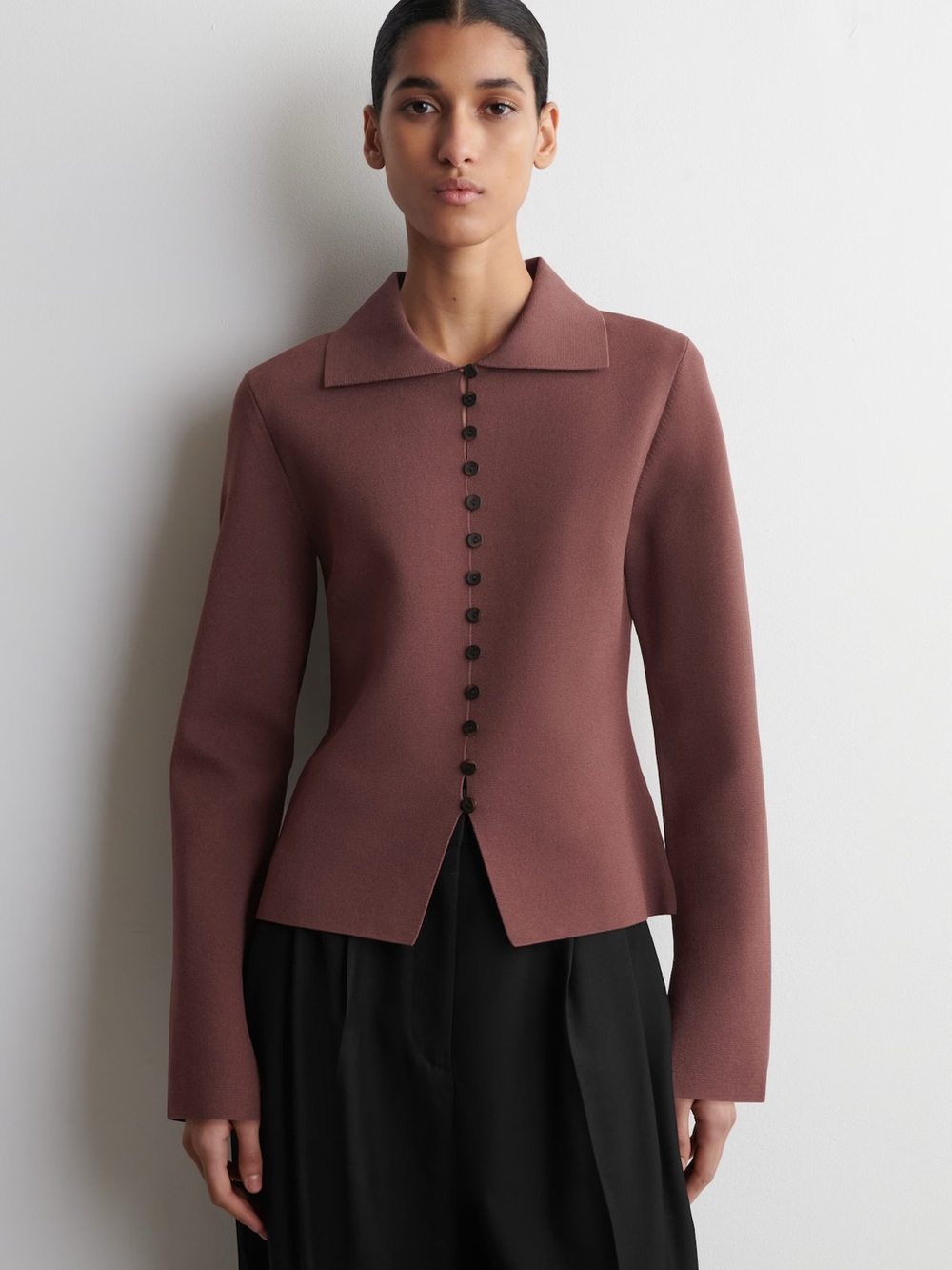 NWT (size small) COS WAISTED MILANO-KNIT CARDIGAN